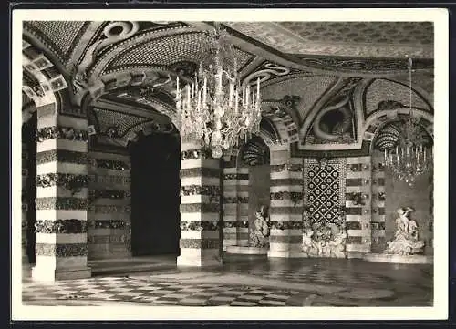 Foto-AK Deutscher Kunstverlag, Nr. 47a: Potsdam, Neues Palais, Muschelsaal
