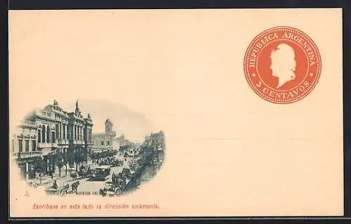 AK Buenos Aires, Avenida Calego, Ganzsache