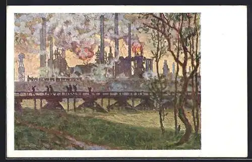 Künstler-AK Mor. Ostrava, Zolinska hut, Z Kraje Bezrucova