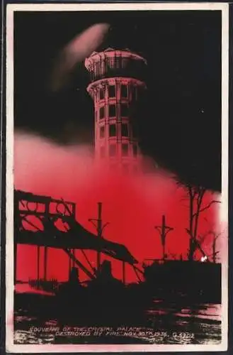 AK London, The Crystal Palace, destroyed by fire 1936