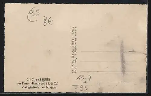 AK Bernes, C. I. C., Vue general des hangars