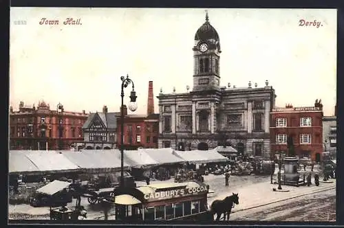AK Derby, Town Hall, Pferdebahn