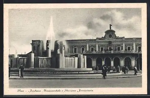 AK Bari, Fontana Monumentale e Stazione Ferroviaria