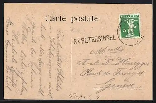 Künstler-AK Ile de St. Pierre, Orchestre de l`Ensemble Commerce de Neuchâtel