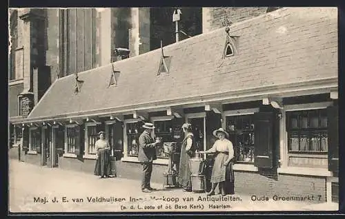 AK Haarlem, Mej. J. E. van Veldhuijsen, Verkoop van Antiquiteiten, Oude Groenmarkt 7