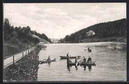 AK Bad Reinerz, Partie am Denglerteich