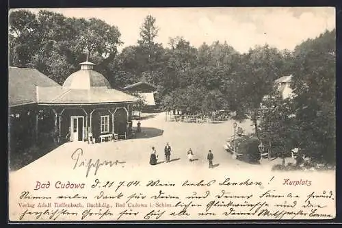 AK Bad Cudowa, Kurplatz mit Kurhaus und Anlagen
