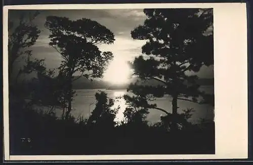 AK Hongkong, Evening scene at the shore with hilly islands in the background
