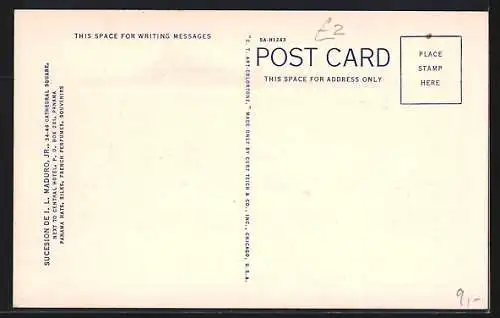 Künstler-AK Colon, Map of the Canal Zone