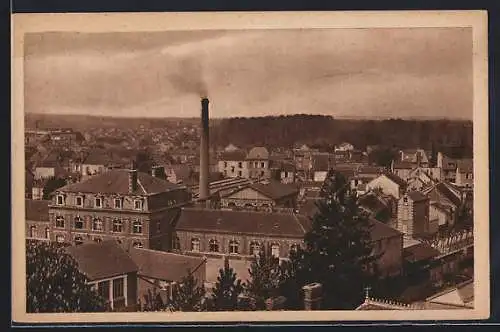 AK Romilly-sur-Seine, Vue générale Nord-Ouest, École des Fontaines au premier plan