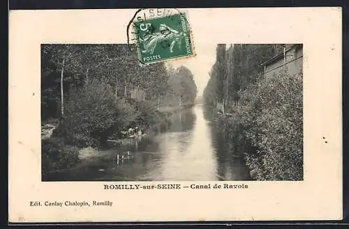 AK Romilly-sur-Seine, Canal de Ravois