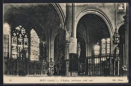 AK Ervy, L`Église, intérieur, côté sud