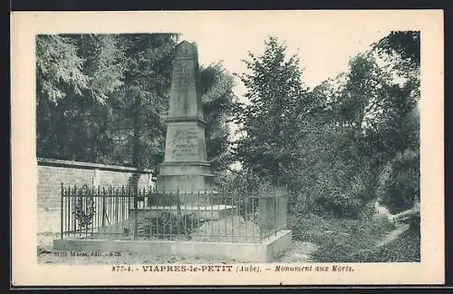 AK Viapres-le-Petit, Monument aux Morts
