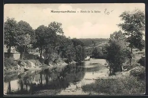 AK Mussy-sur-Seine, Bords de la Seine