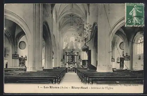 AK Les Riceys, Intérieur de l`église de Ricey-Haut