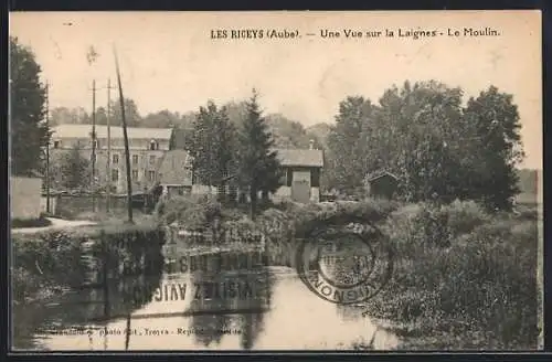 AK Les Riceys, Une vue sur la Laignes, Le Moulin