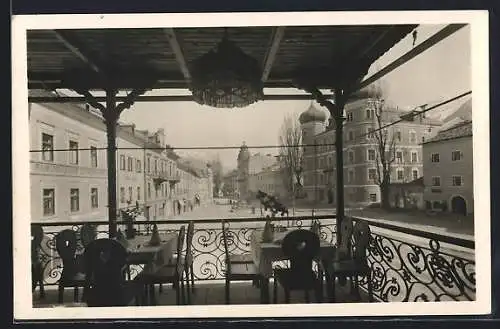 AK Lienz, Ausblick vom Hotel Post auf den Kaiser Josefplatz