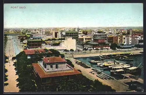 AK Port-Said, Ortsansicht aus der Vogelschau