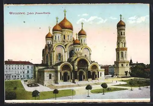 AK Warschau, Platzpartie vor der Russischen Kirche