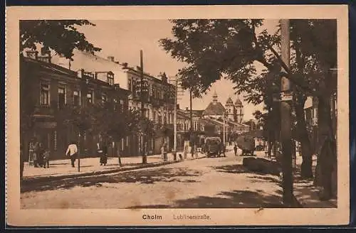 AK Cholm, Lublinerstrasse mit Auto