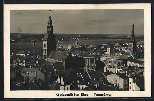 AK Riga, Panorama mit Kirchen