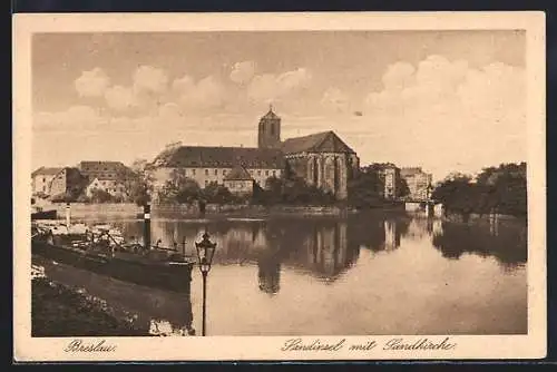 AK Breslau, Sandinsel mit Sandkirche