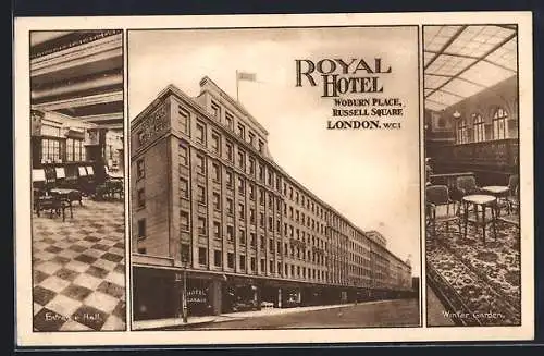 AK London, Royal Hotel mit Innenansichten