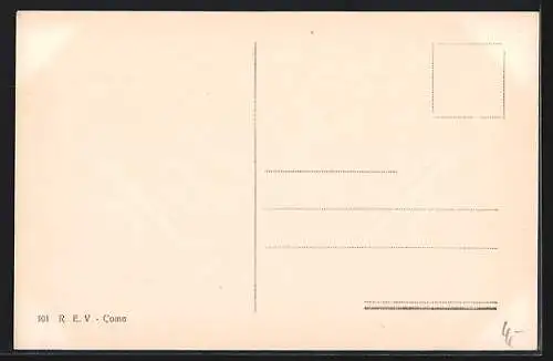 AK Como, Panorama mit Dampfer