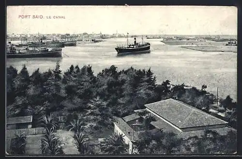 AK Port Said, Dampfer im Kanal