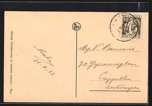 AK Courtrai, Porte triomphale (Groeninghe)