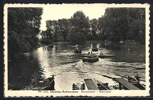 AK Deurne /Antwerpen, Rivierenhof, Roeivijver
