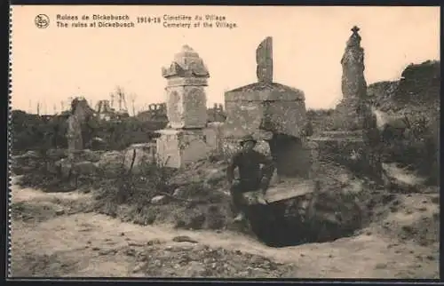 AK Dickebusch, 1914-18, Cimetière du Village