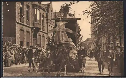 AK Bruges, Procession du Saint-Sang, Char: L`Enable de Bethléem