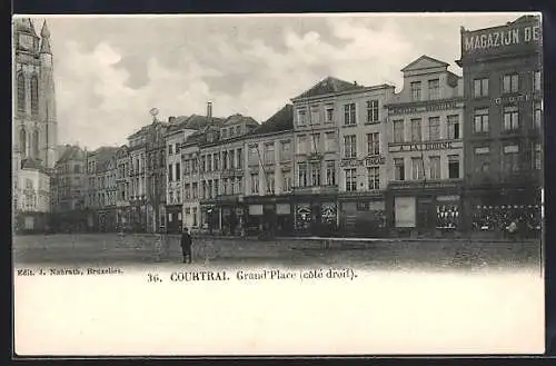 AK Courtrai, Grand`Place, cote droit