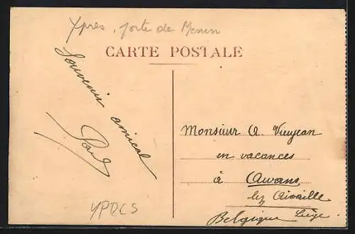 AK Ypres, Porte de Menin