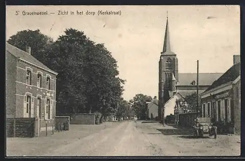 AK `s Gravenwezel, Zicht in het dorp (Kerkstraat)