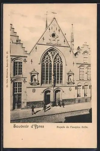 AK Ypres, Facade de l`hospice Belle