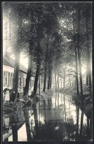 AK Montaigu, Rue du Moulin, Strassenpartie