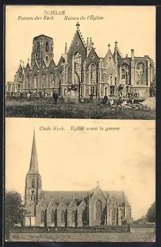 AK Schilde, Ruines de l`Église, Église avant la guerre