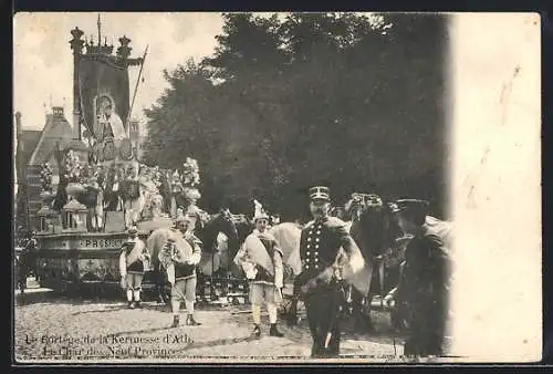 AK Ath, Le Cortège de la Kermesse, Le Char des Neuf Provinces