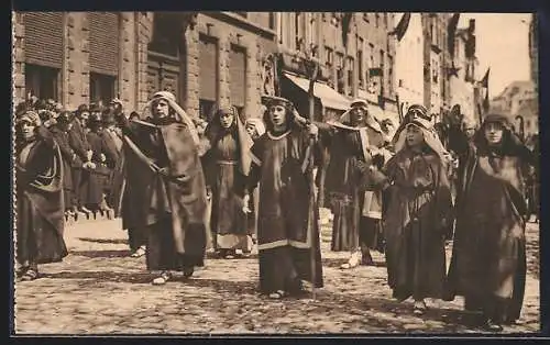 AK Bruges, Procession du Saint-Sang, Groupe: Naissance de Jésus Christ