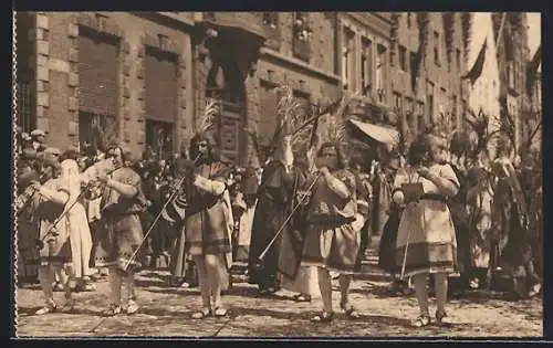 AK Bruges, Procession du Saint-Sang, Le groupe de l`Hosanna