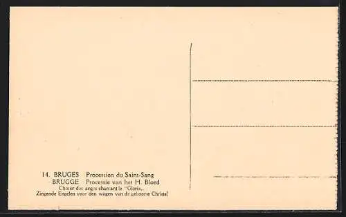 AK Bruges, Procession du Saint-Sang, Choeur des anges chantant le Gloria