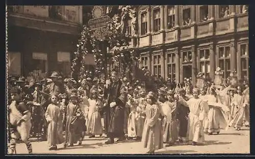 AK Bruges, Procession du Saint-Sang, Groupe Glorification du doux Nom de Jésus