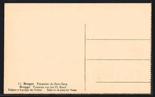 AK Bruges, Procession du Saint-Sang, Belgique et le groupe des Nations