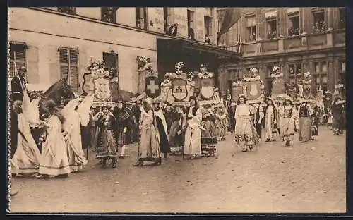 AK Bruges, Procession du Saint-Sang, Groupe des nations étrangères