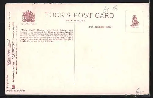 Künstler-AK Lahore, Wazir Khan's Mosque