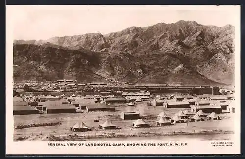 AK Landikotal, Camp, General View, Showing the Fort N.W.F.P.