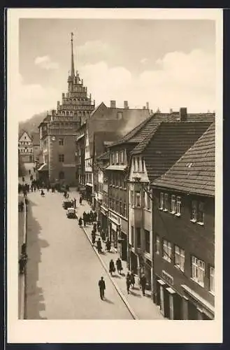 AK Pössneck i. Thür., Strassenpartie der Krautgasse
