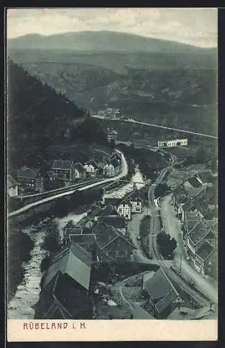 AK Rübeland i. H., Ortsansicht mit Landschaftspanorama